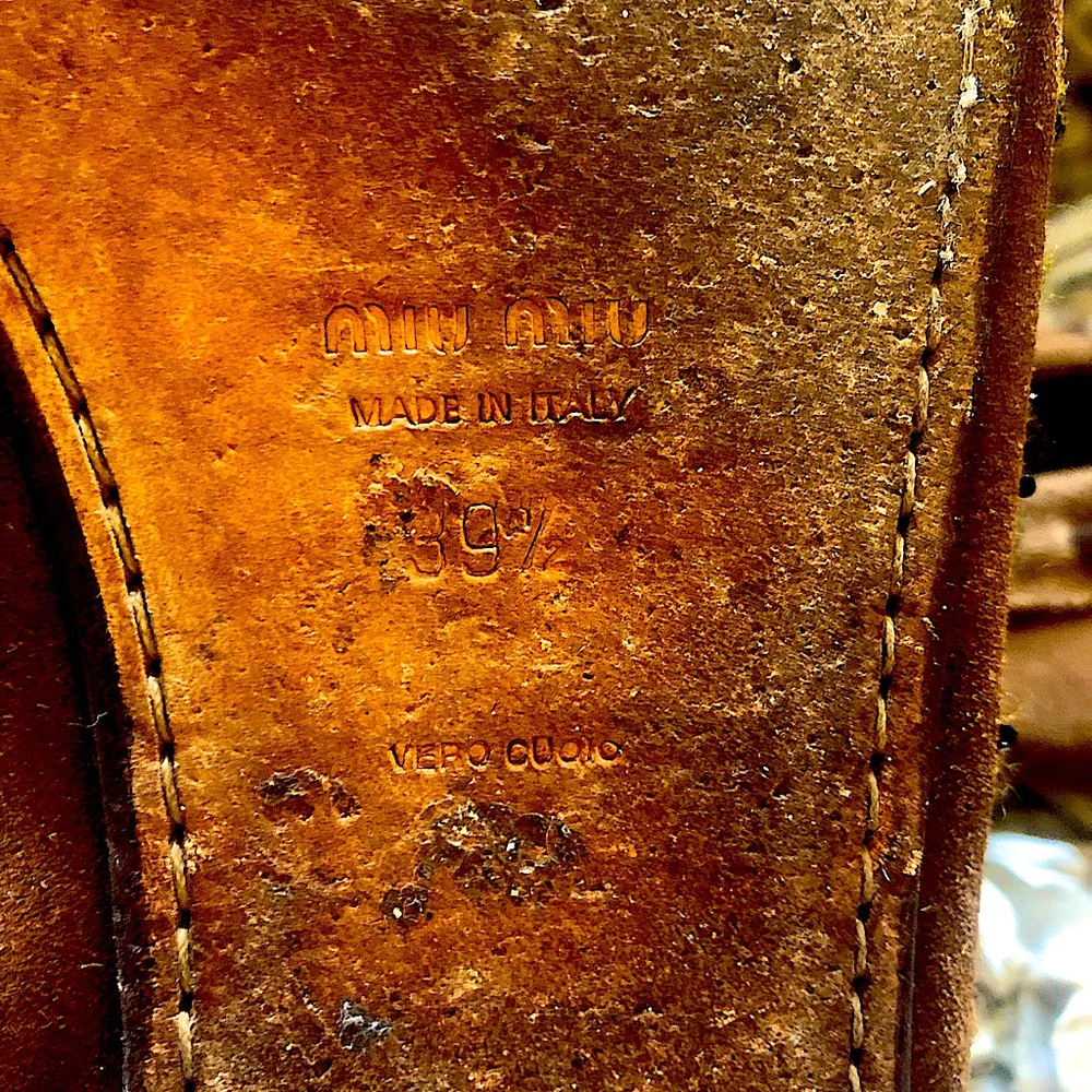 Y2K VTG MiU miU pRaDA 9 EUC Moccasin LoaFers GoRG Worn 9.5 39.5 Flats Ballet - Picture 3 of 13